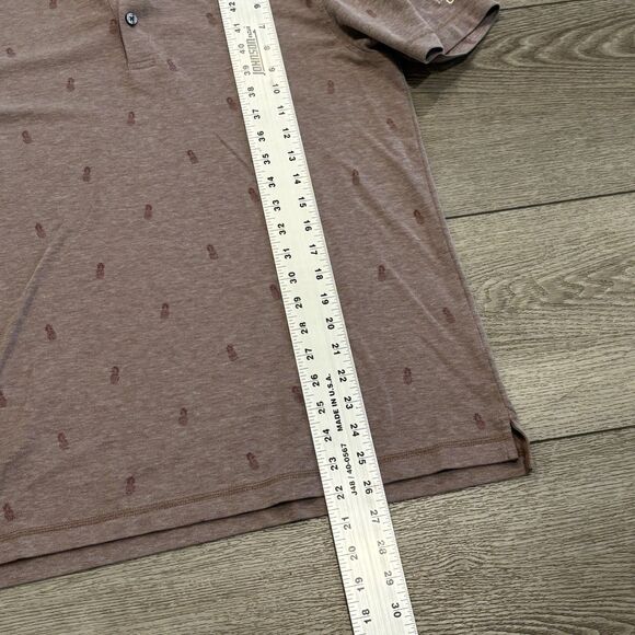 Linksoul Golf Polo Shirt Mens Medium Pineapple All Over Print Tropical Goat Hill - Picture 4 of 7